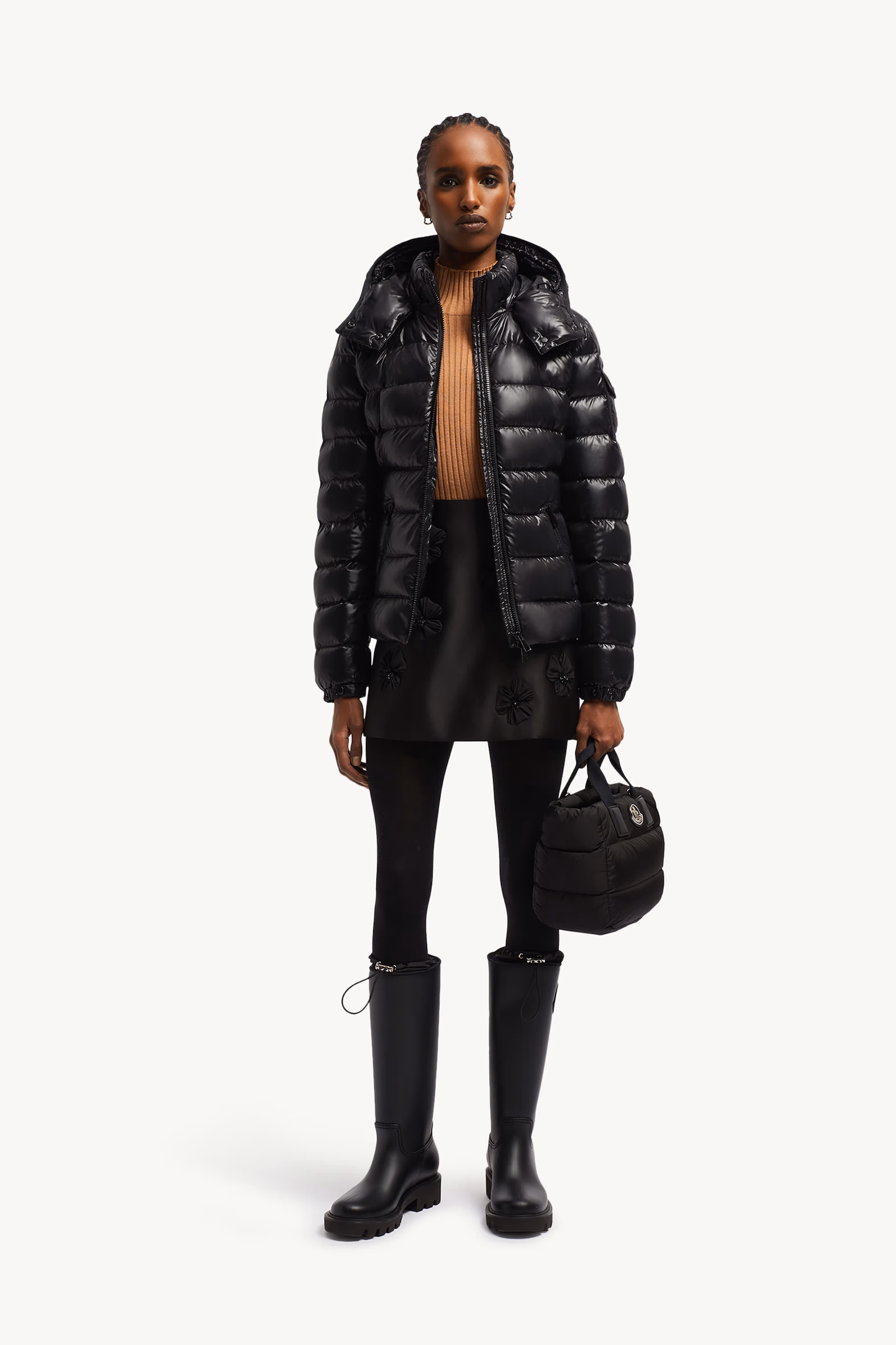 Plumífero corto con capucha Bady Mujer Negro Moncler 0